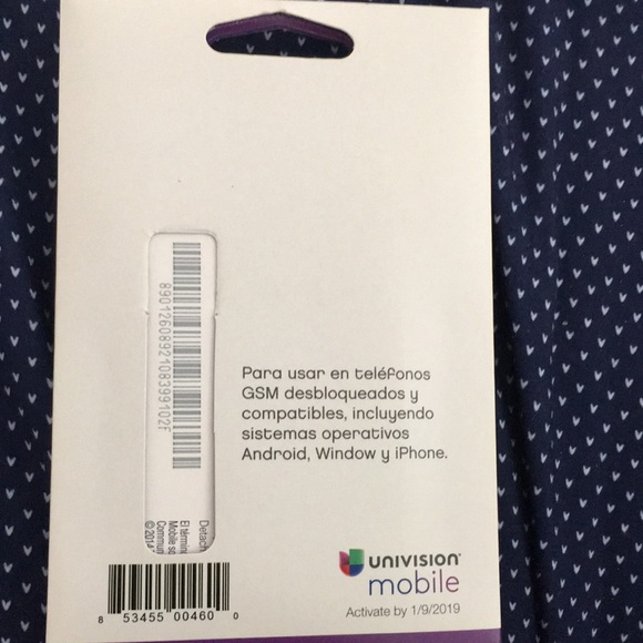 Univision mobile/ ultra mobile SIM card (quantity 4 sims) - Picture 3 of 4
